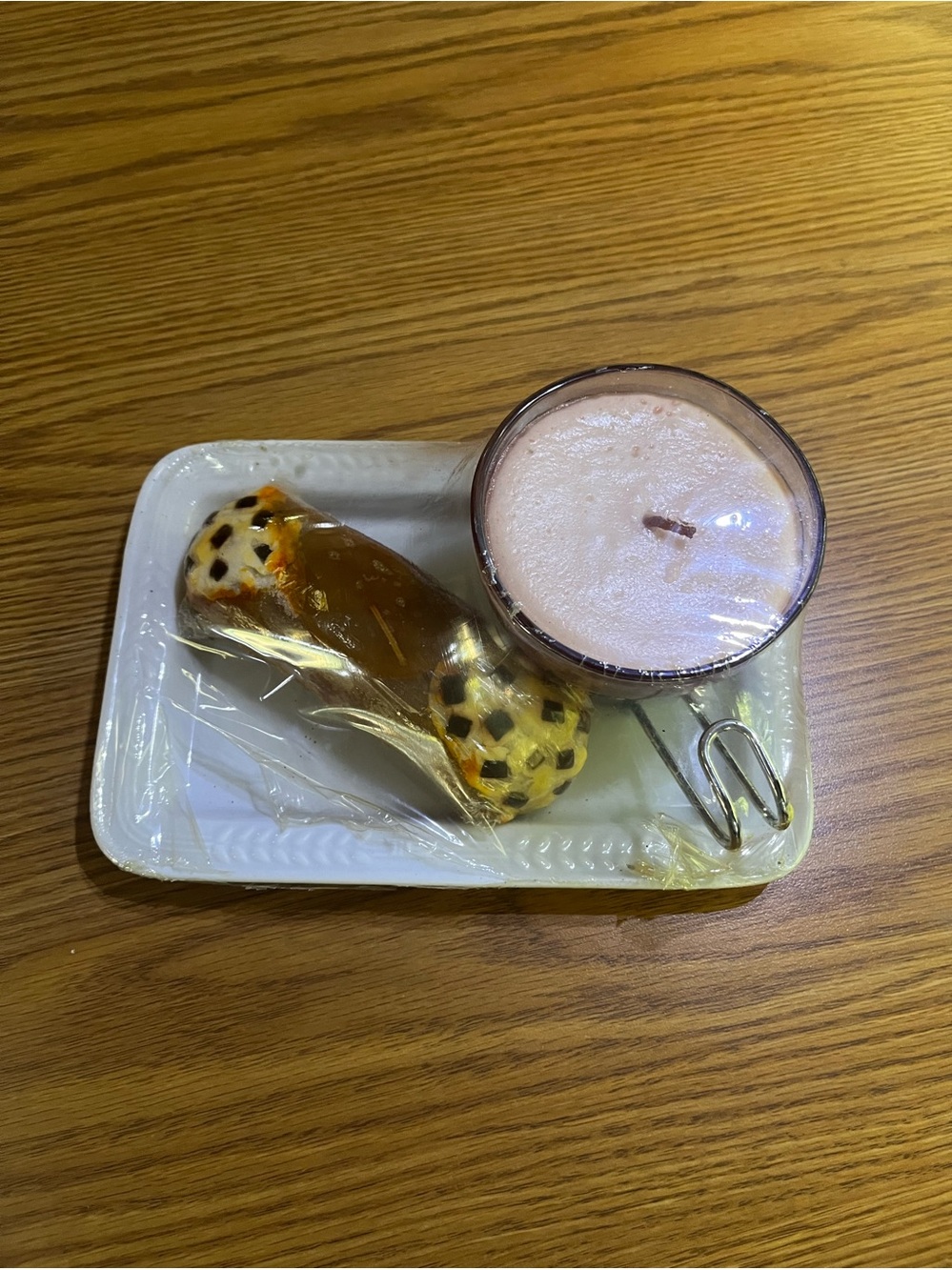 Lava Enterprises Pink Scented Candle Set Shaped Like Cannoli And Hot Chocolate